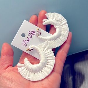 Pink Lily Fan Earrings